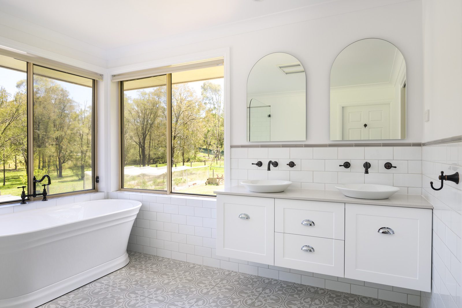 farmhouse style bathroom renovation in Brandy Hill, Port Stephens