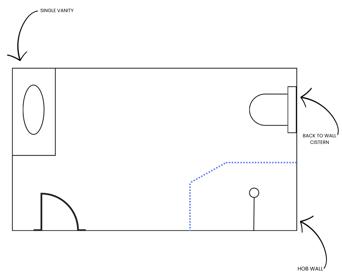 Raymond Terrace Bathroom Renovation Floor Plan Before