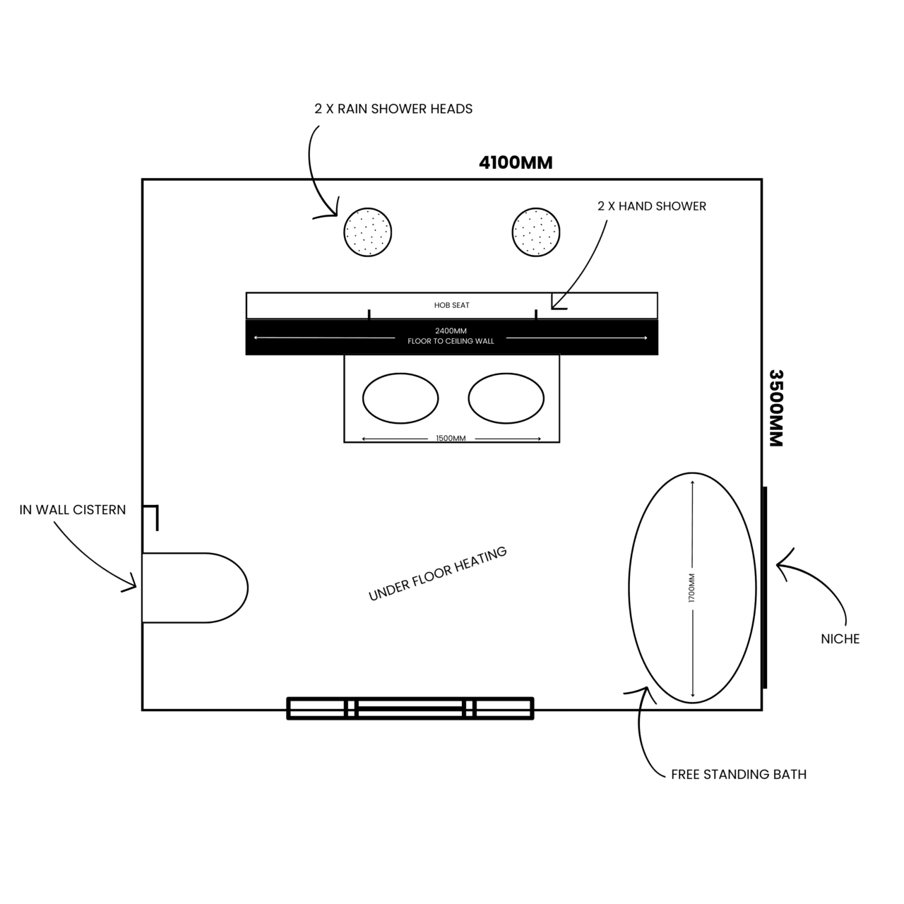 Day-Spa Inspired Bathroom Floor Plan