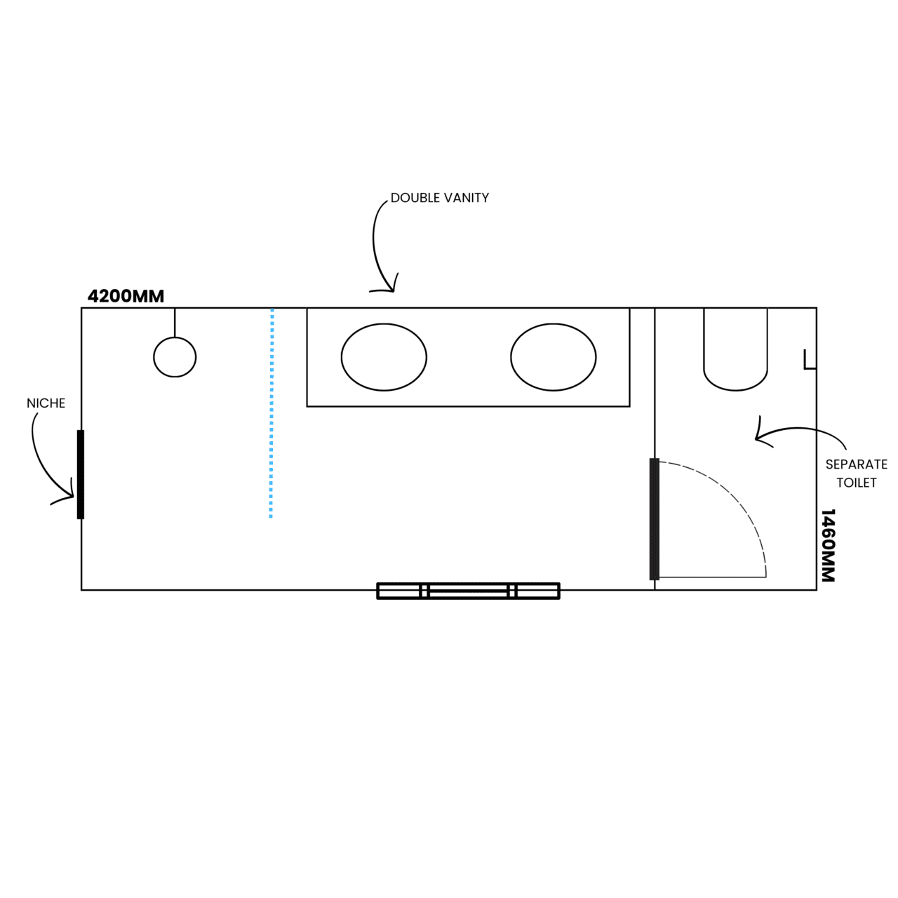 Coastal Ensuite Bathroom Floor Plan