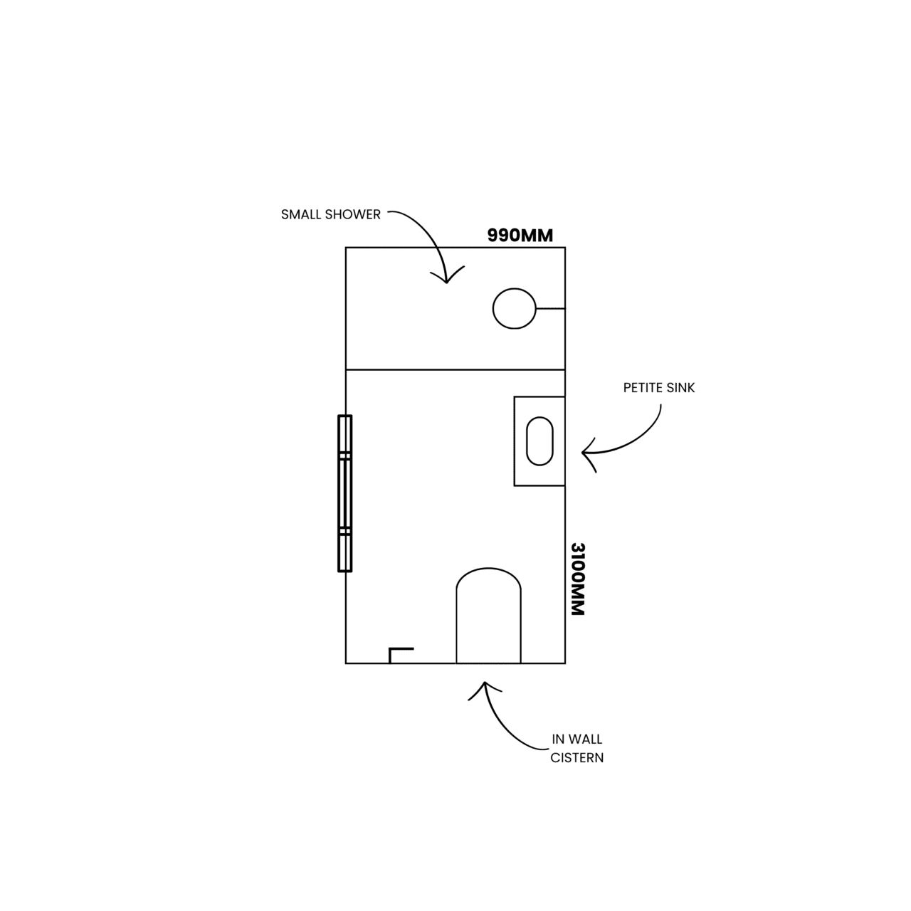 Art Deco Ensuite Bathroom Floor Plan