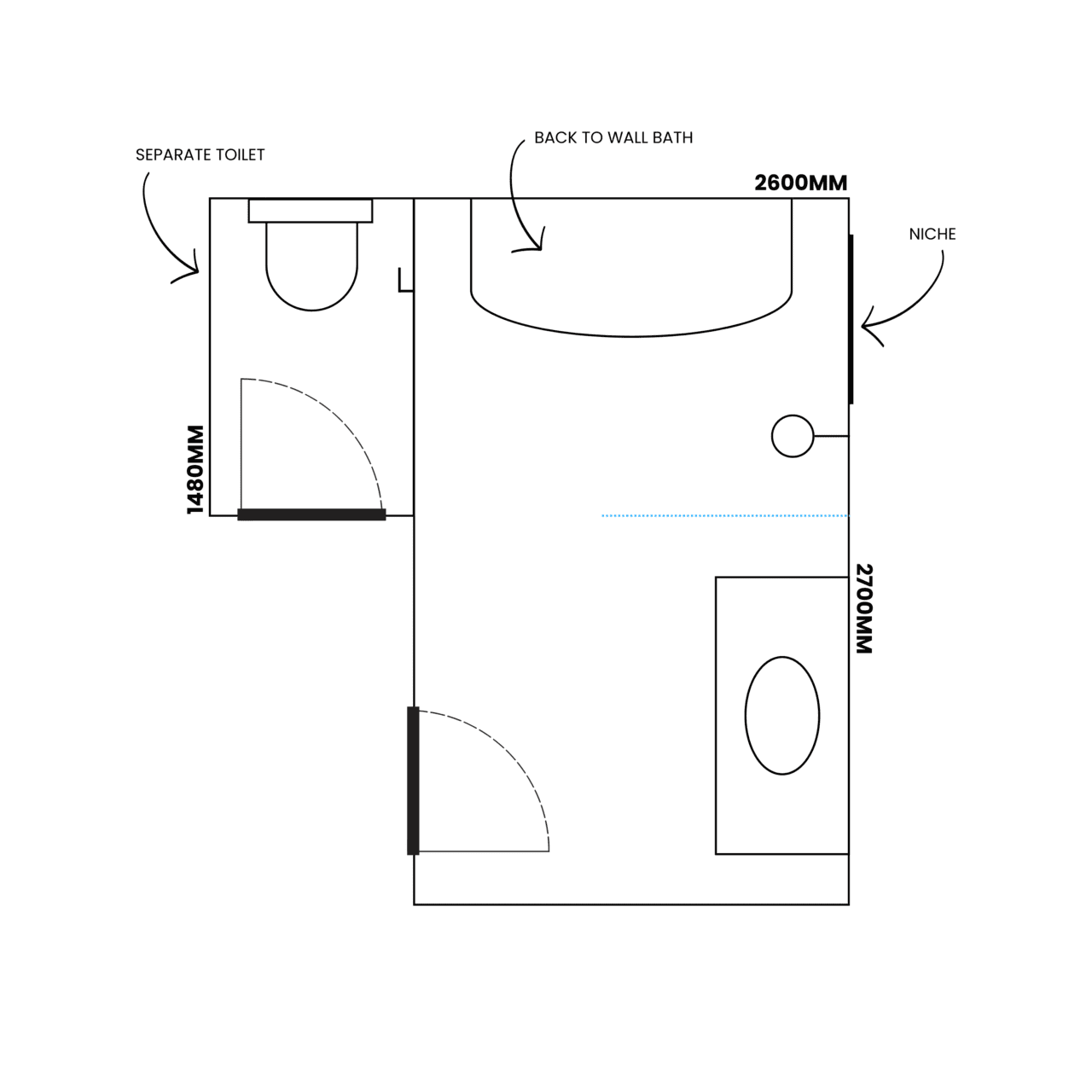 Hamptons Bathroom Floor Plan
